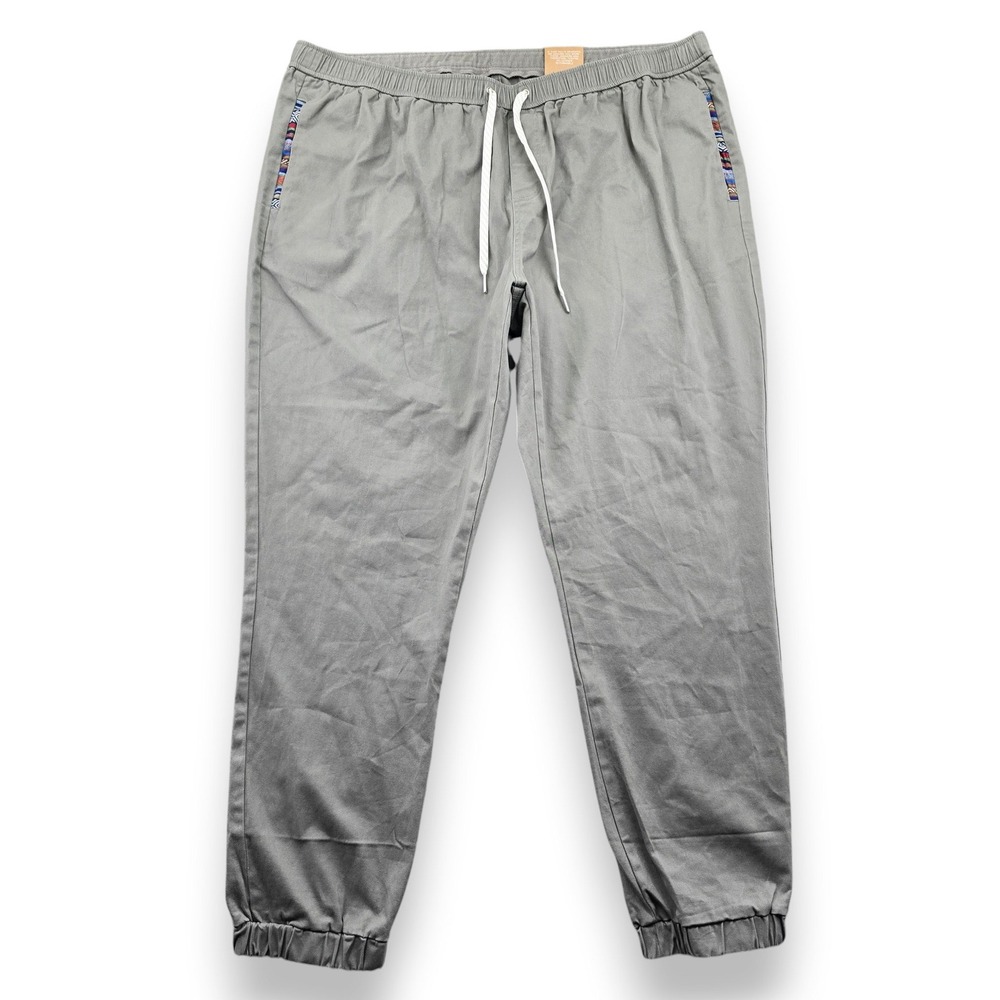 Wowie Rambler Jogger Mens XXXL Gray Cotton Blend Woven Trim Drawstring Pants NEW